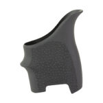 Gray plastic ergonomic shell with a textured grip and curved protrusion; looks like a component or housing part.