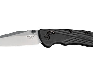 Hogue Deka Manual Folder Knife 3 1/4" Clip Point Blade Black With Thumb Studs