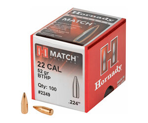 Hornady Match Bullets .22 cal .224" 52 gr BTHP 100/ct