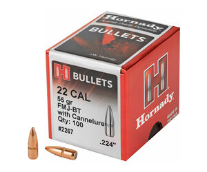 Hornady Traditional / FMJ Rifle Bullets .22 cal .224" 55 gr FMJBT CANN 100/Box