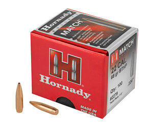 Hornady Match Bullets .22 cal .224" 68 gr BTHP MATCH 100/ct