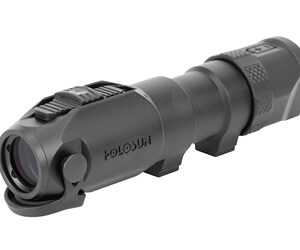 Black compact tactical flashlight with a mounting foot, designed to be attached to a firearm.
