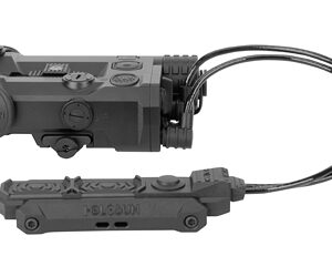 Remote pressure switch for a weapon-mounted light with a coiled control cable connecting to a small rail-mounted unit.