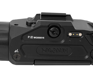 Side view of a black compact camera with a large lens on the left and control ports visible on the top and side.