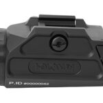 Top view of a black reflex red-dot sight for firearms, showing the lens housing, adjustment knob, and mounting foot.