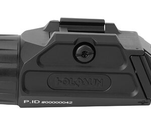 Top view of a black reflex red-dot sight for firearms, showing the lens housing, adjustment knob, and mounting foot.