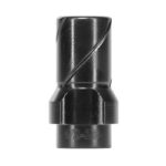Front view of a black impact socket adapter end, showing its cylindrical shape and square drive opening.