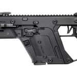 Black bullpup assault rifle shown in profile, featuring a top rail, left-side charging handle, and integrated pistol grip.