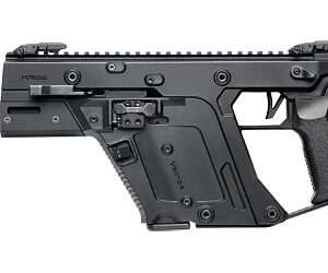 Black bullpup assault rifle shown in profile, featuring a top rail, left-side charging handle, and integrated pistol grip.