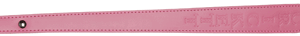 Pink strap with multiple adjustment holes and a metal snap at one end; appears to be a wearable belt or watch strap in pink.