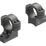 Two gray clamp-style mounting brackets with circular openings for a rod or tube, shown from an isometric angle on a white background.