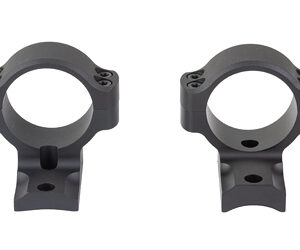 Pair of gray two-piece scope rings with mounting bases for rifle scope attachment, shown side by side on a white background.