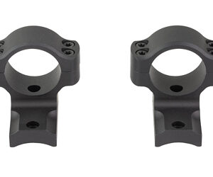 Pair of black rifle scope rings with bases for mounting a scope