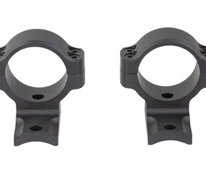 Pair of black rifle scope rings with bases, shown side by side for mounting a scope.