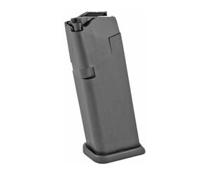 Detachable pistol magazine standing upright with visible base plate.