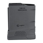 Polymer rifle magazine for 7.62×51mm NATO, dark gray with textured bottom grip area (AR-10 style).