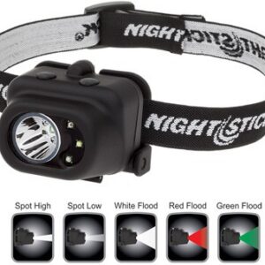 Nightstick Multi Function LED Headlamp White Spotlight White/Red/Green Floodlight Black