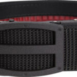 Black textured nylon belt with a rectangular plastic buckle.