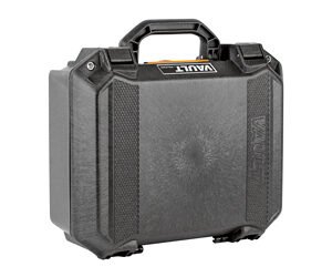 Rugged black hard-shell rolling toolbox with top handle and latches for transport.