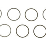 Decorative pattern of seven gray circular rings arranged in two staggered rows.