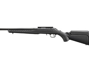 Black pump-action shotgun shown in profile with a long barrel and adjustable stock.