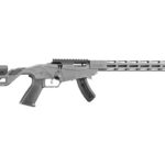 AR-15–style semi-automatic rifle with collapsible stock, pistol grip, and long vented handguard.