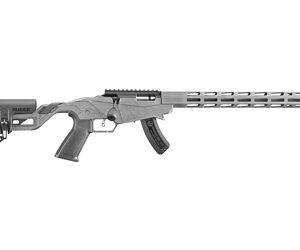 AR-15–style semi-automatic rifle with collapsible stock, pistol grip, and long vented handguard.