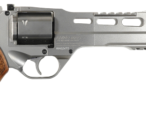 Chiappa Rhino 60DS Handgun .357 Mag 6rd Capacity 6" Barrel Nickel Plated with Wood Grips and 3 Moon Clips