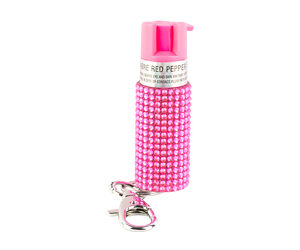Sabre Jeweled Pepper Spray with Key Ring Pink