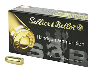 Sellier & Bellot Pistol & Revolver Ammo 9mm Browning Court .380 ACP 92 gr FMJ 50/ct