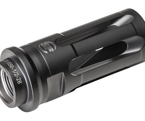 Black metal cylindrical bicycle tool with a threaded end and hollow center, likely a through-axle or socket tool used for maintenance.