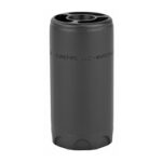 Black cylindrical metal canister with open, threaded ends on a white background, likely a modular accessory part.