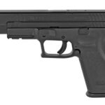 Black semi-automatic handgun shown in side profile on a white background.