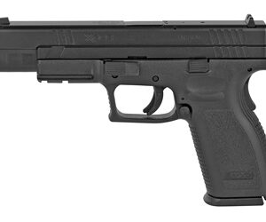Black semi-automatic handgun shown in side profile on a white background.