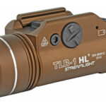 Brown Streamlight TLR-1 HL weapon light with rail mount and rear activation switch