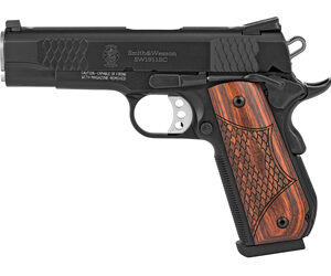 S&W M1911SC E-Series Round Butt Scandium Frame Handgun .45 Auto 8rd Magazine 4.25" Barrel Wood Grips