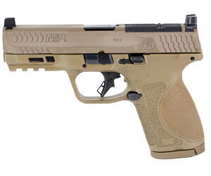Smith & Wesson M&P 9 M2.0 Optic Ready Compact Handgun 9mm Luger 15rd Magazine 4" Barrel FDE No Thumb Safety