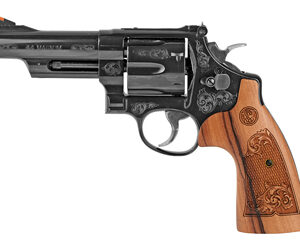 Smith & Wesson N Frame Model 29 Handgun .44 Mag 6rd Capacity 4" Engraved Barrel Black with Wood Grips