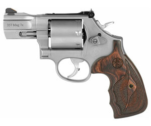 Smith & Wesson L-Frame Model 686 Handgun .357 Mag 7rd Capacity 2.5"  Barrel Silver with Wood Grip