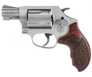Smith & Wesson J-Frame Performance Center Model 637 Enhanced Action Handgun .38 Spl 5rd Capacity 1.88" Barrel Silver with Brown Grip