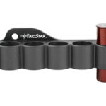 Tac-Star six-shell shotgun shell holder mounted on a rail accessory.