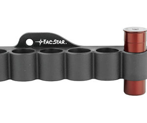 Tac-Star six-shell shotgun shell holder mounted on a rail accessory.