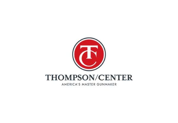 Thompson/Center logo: red circular emblem with stylized TC lettering and the text 'THOMPSON/CENTER' with the tagline 'AMERICA'S MASTER GUNMAKER' below.