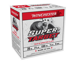 Winchester Super-Target Shotshells 20 ga 2-3/4" 7/8 oz 1200 fps #8 25/ct