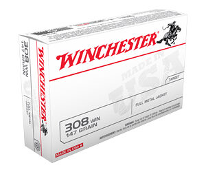 Winchester USA Rifle Ammunition .308 Win 147 gr. FMJ 2800 fps 20/ct