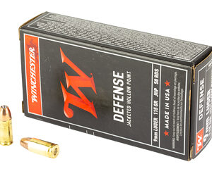 Winchester USA Handgun Ammunition 9mm Luger 115 gr. JHP 1165 fps 50/ct