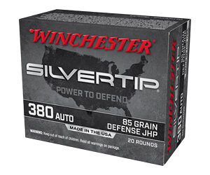 Winchester Silvertip Handgun Ammunition .380 ACP 85 gr. JHP 1000 fps 20/ct