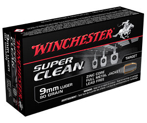 Winchester Super Clean NT Handgun Ammunition 9mm Luger 95 gr. FMJ 1225 fps 50/ct