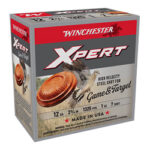 Box of Winchester Xpert high-velocity steel shot ammunition for 12-gauge, Game & Target, Made in USA.