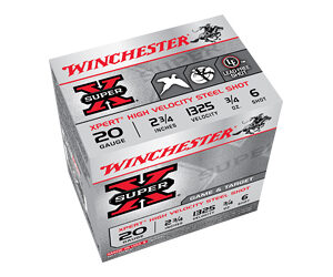 Winchester Xpert Steel Shotshells 20 ga 2-3/4" 3/4 oz 1325 fps #6 25/ct